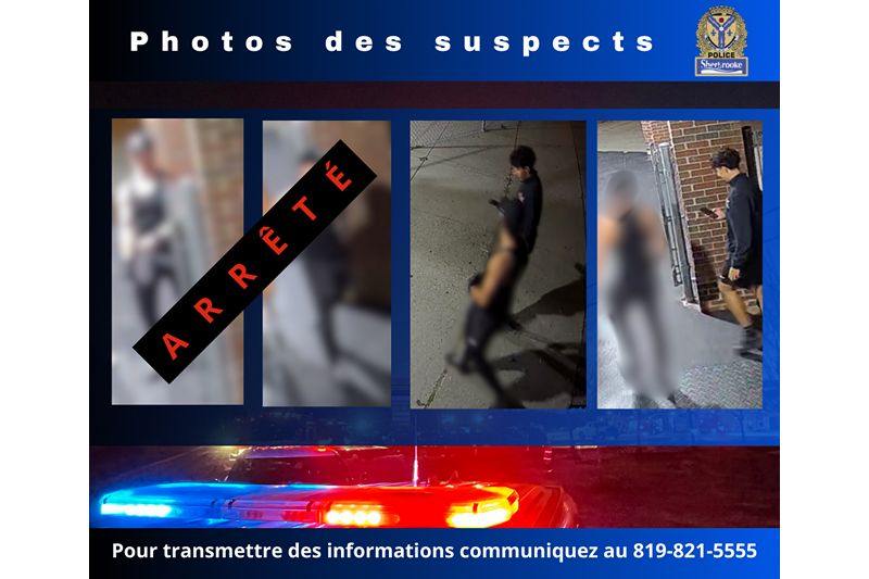 MISE À JOUR Appel à témoins : deux suspects recherchés pour graffitis haineux à Sherbrooke